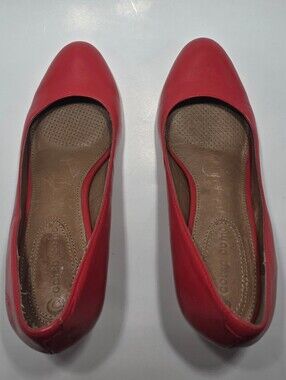 Corso Como Red Leather Platform Pumps Women's Size 7M High Heel Shoes